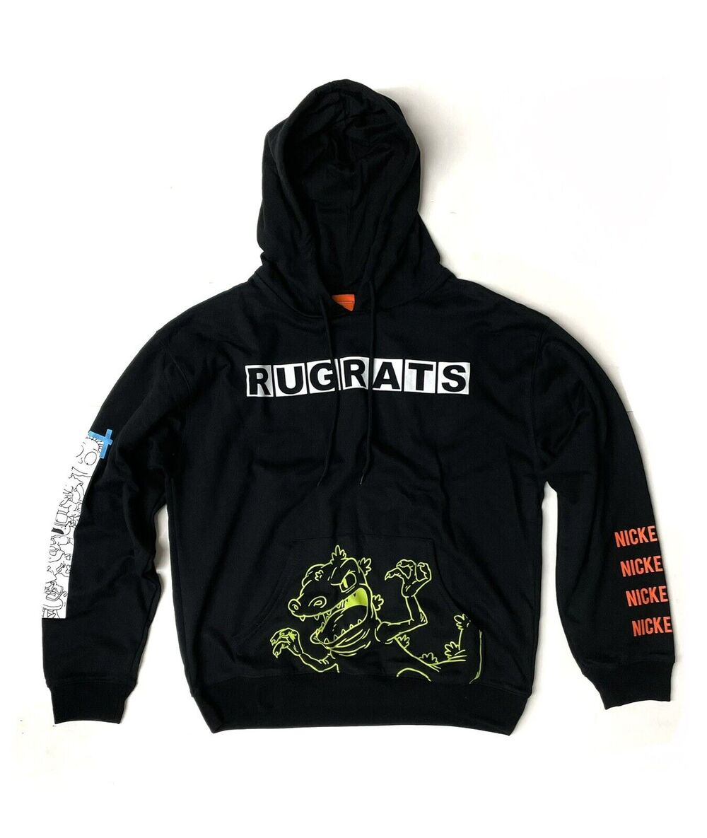Rugrats Reptar Hoodie Size L Hooded Sweatshirt Black Lightweight Nickelodeon